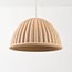 Suspension Hyske avec abat-jour nervuré - beige sable