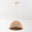 Suspension Hyske à abat-jour strié en beige sable