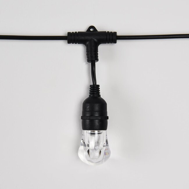 Guirlande guinguette RGB de 15 mètres avec 15 douilles suspendues