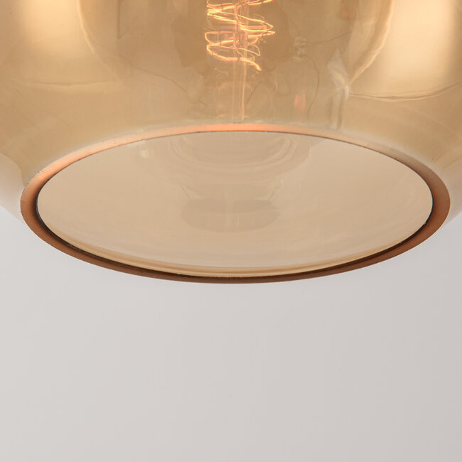 Suspension Loiza 3 lumières en verre fumé, ambré et cognac