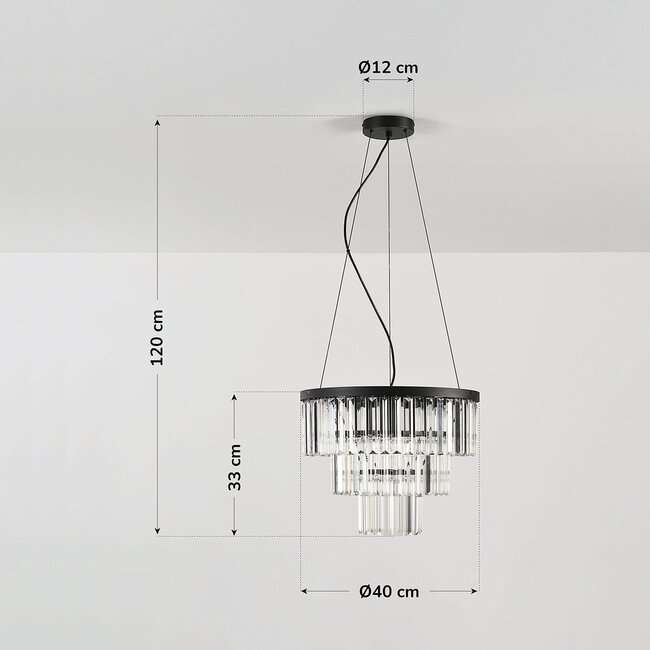 Suspension en cristal avec cristaux transparents - Cristal