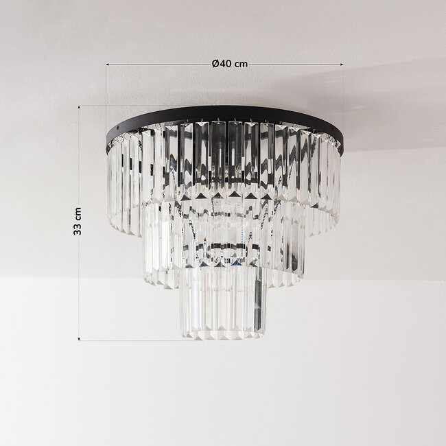 Plafonnier luxueux Royce - verre clair