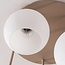 Plafonnier moderne beige Carato à 5 lumières avec boules en verre blanc laiteux