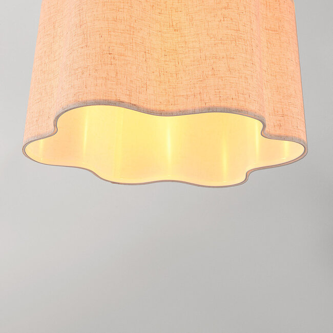 Plafonnier Hiru beige avec abat-jour en lin Ø40 cm