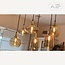 Lampe suspendue or avec verre ambré, 6 lumières - Loic