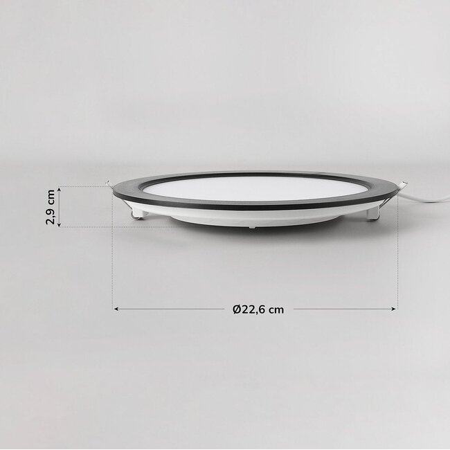 Spot encastrable LED rond 18W à température de couleur réglable - Ø225mm noir