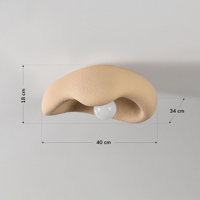 Plafonnier Ishi avec effet pierre - beige sable