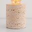 Lampe de table Thalassa avec pied effet travertin (sans ampoules)