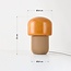 Lampe de table Ledine avec verre ambré et pied nervuré - taupe