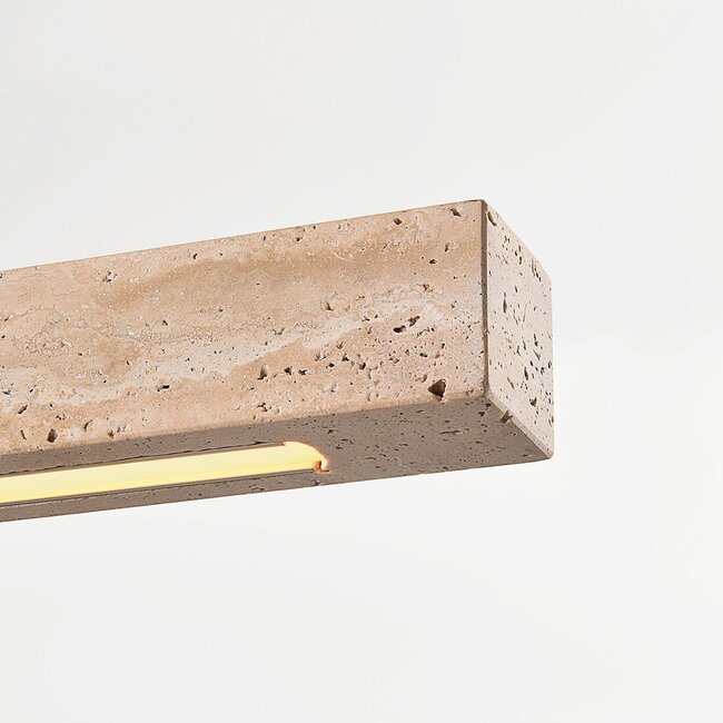 Suspension Romee à LED intégrée et travertin (pierre naturelle)