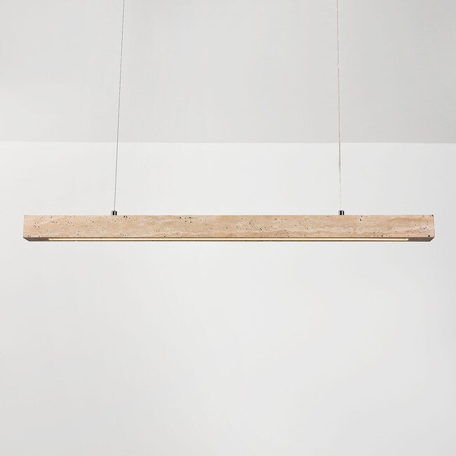 Suspension Romee à LED intégrée et travertin (pierre naturelle)