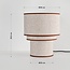 Lampe de table en lin Britany avec abat-jour superposé