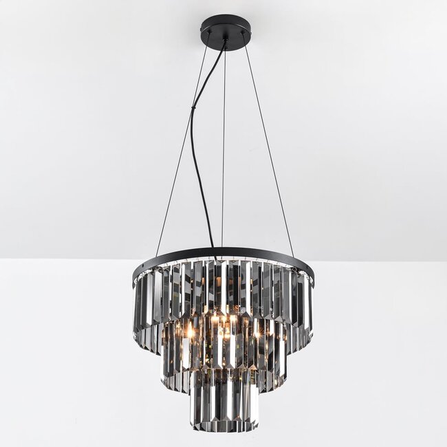 Lampe suspendue de luxe noire - Crystal
