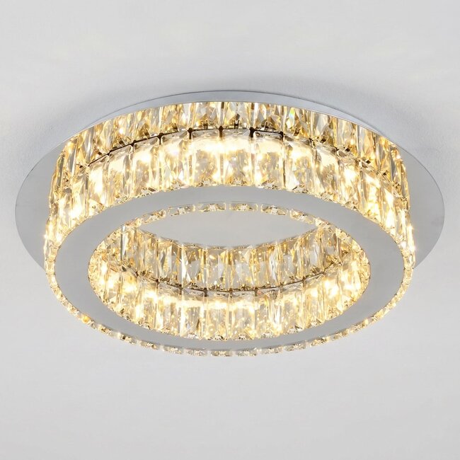 Plafonnier de luxe cristal LED 3 niveaux dimmable - Diamond