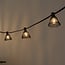 Kit guirlande guinguette incluant des abat-jours aspect rotin noir, disponible avec différentes ampoules LED