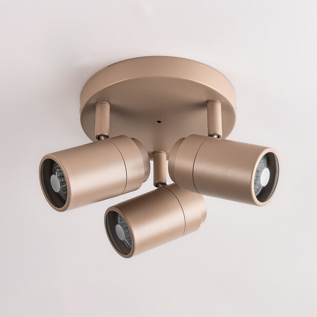 Spot de plafond à 3 lumières Nivo avec spots orientables - beige sable