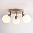 Plafonnier Zano avec 3 points lumineux orientables - beige sable avec verre blanc laiteux