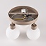 Plafonnier Zano avec 3 points lumineux orientables - beige sable avec verre blanc laiteux