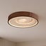 Plafonnier Cercul à LED intégrée variable sur 3 niveaux et effet pierre beige en aspect noyer