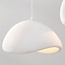 Lampe suspendue Wabi Sabi à 3 lumières Shibui avec motif en pierre blanche - 3 x 40 cm