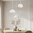 Lampe suspendue Wabi Sabi Ishi à 3 lumières avec effet pierre blanche - 3 x 30 cm