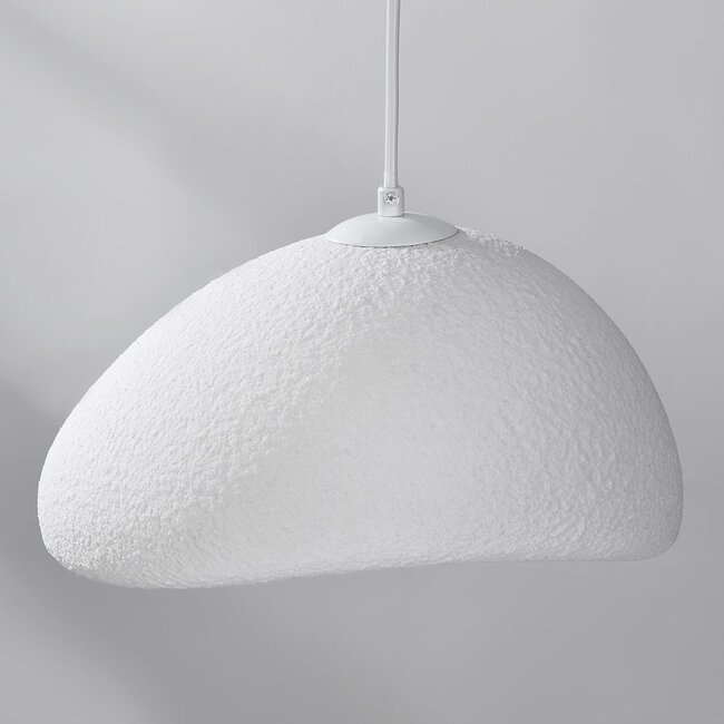Lampe suspendue Wabi Sabi Ishi à 3 lumières avec effet pierre blanche - 3 x 30 cm