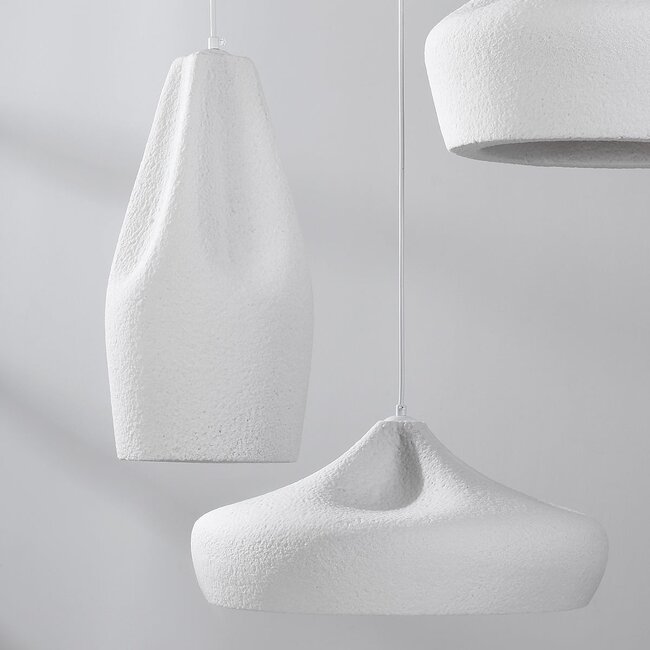 Lampe suspendue à 3 lumières blanche dans le style Wabi Sabi - Mizu