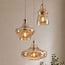 Suspension Trinidad 3 lumières à verre ambré en beige