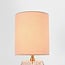 Lampe de table Irsa à abat-jour en lin et verre ambré