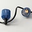 Kit guirlande guinguette incluant des abat-jours aspect rotin bleu foncé, disponible avec différentes ampoules LED