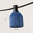 Kit guirlande guinguette incluant des abat-jours aspect rotin bleu foncé, disponible avec différentes ampoules LED