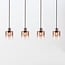 Suspension Palaio 4 lumières en verre ombré en brun
