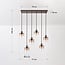 Suspension Palaio 6 lumières en verre ombré en brun