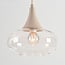 Suspension Loic 6 lumières en verre transparent en beige sable