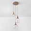 Suspension Loua 3 lumières en verre transparent en beige sable