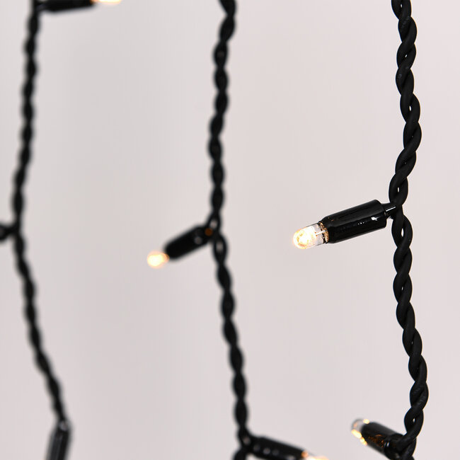 Guirlandes stalactite connectables | à partir de 3 mètres | 114 LEDs | blanc chaud avec clignotement | caoutchouc