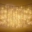 Rideau lumineux raccordable noir | 2 m | 300 LED | 2200K scintillant | caoutchouc