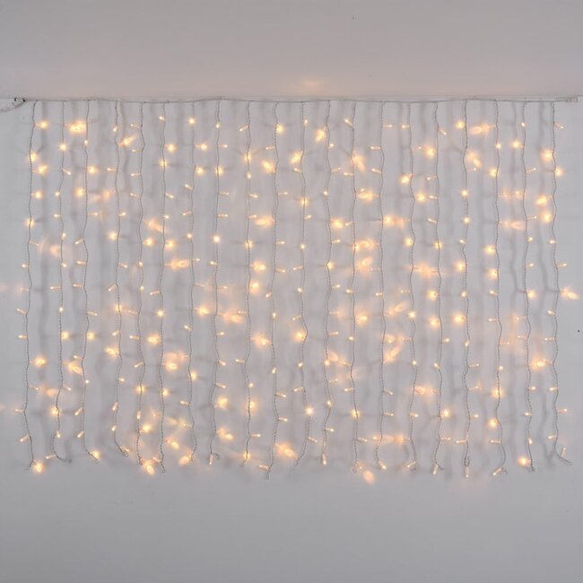 Rideau lumineux reliable blanc | à partir de 2 mètres | 300 LEDs | 2200K extra blanc chaud | caoutchouc