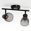 Plafonnier moderne Meshki 2 lumières noir à finition en maille