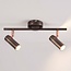 Plafonnier barre argent antique 2 spots LED - Auburn