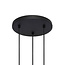 Suspension moderne noire mate avec verre ambré 3 lumières - Scott