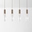 Suspension Frida beige avec verre nervuré, 4 lumières