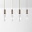 Suspension Frida beige avec verre nervuré, 4 lumières