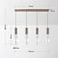 Suspension Frida beige avec verre nervuré, 4 lumières