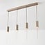 Suspension Frida beige avec verre nervuré, 4 lumières