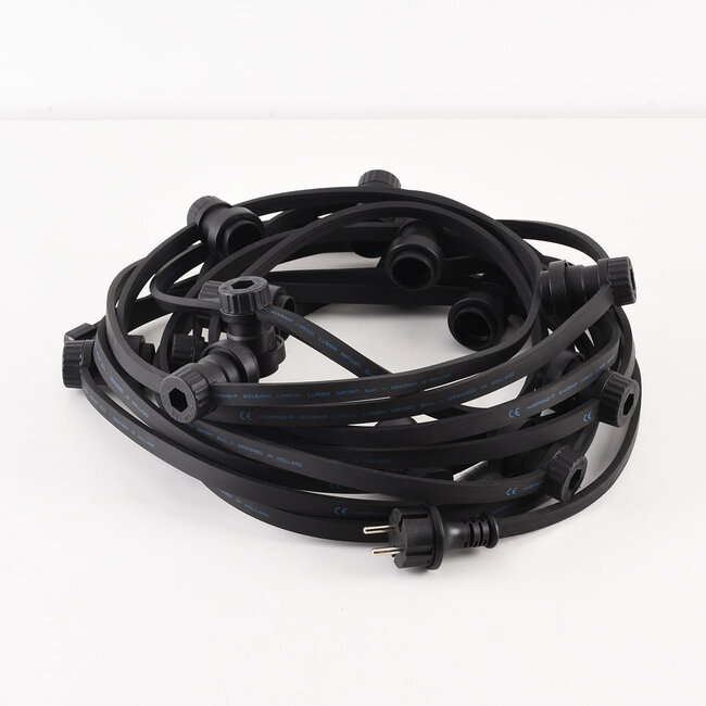 Guirlande guinguette de 10 mètres avec fiche et raccords montés 10, 15, 20 ou 30