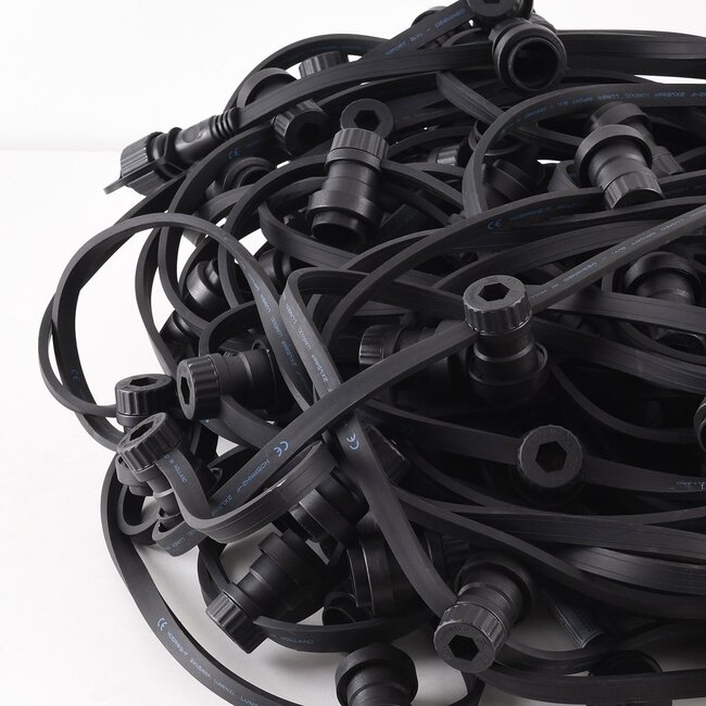 Guirlande guinguette de 50 mètres avec fiche et raccords montés de 50, 75, 100 ou 150