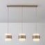 Suspension Klari beige avec verre blanc laiteux, 3 lumières