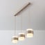 Suspension Klari beige avec verre blanc laiteux, 3 lumières