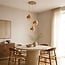 Suspension Kodi beige avec verre ambré, 3 lumières